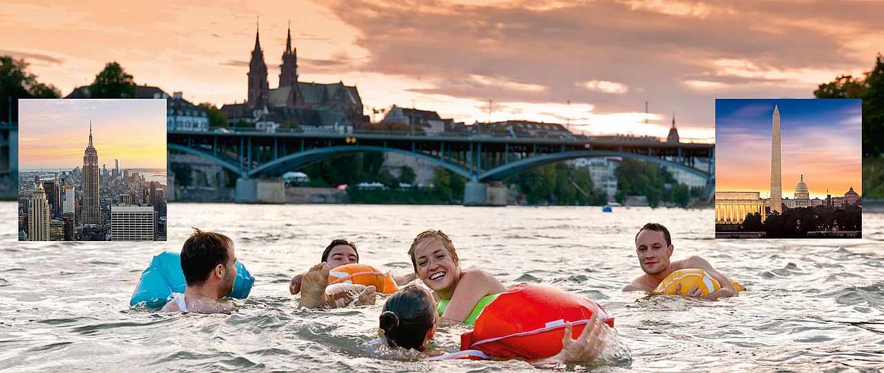 c Basel Tourismus Rheinschwimmen Basel / Swimming in the Rhine