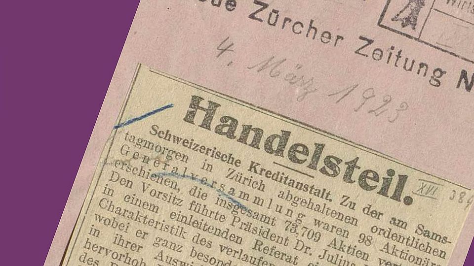 Der Untergang der CS: Business as usual oder historische Zäsur? Mit Dr. Beat Oberlin und Prof. Dr. Tobias Straumann