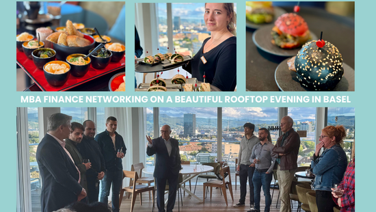 MBA Finance Networking on a Beautiful Rooftop Evening in Basel
